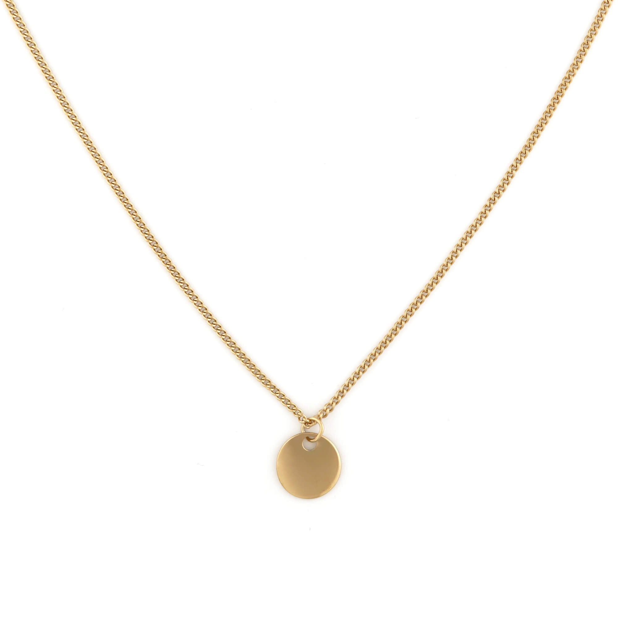 karna round rond small pendant necklace collier pendentif cercle chain 1.5mm mini fj watches stainless steel acier inoxydable women femme gold 14k or 