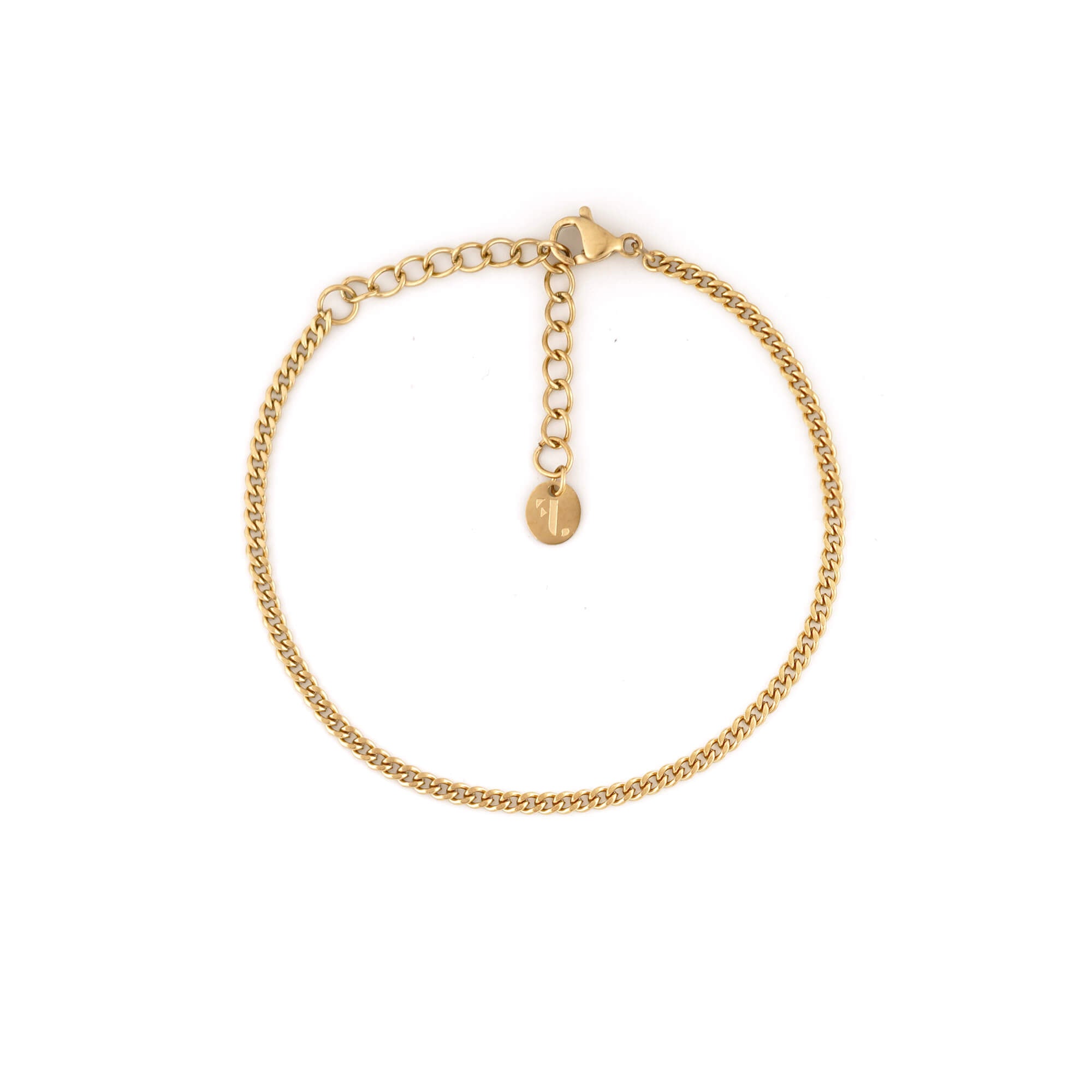 loen gold 14k bracelet or curb gourmette fj watches jewelry bijou jewel stainless steel acier inoxydable 2mm women femme