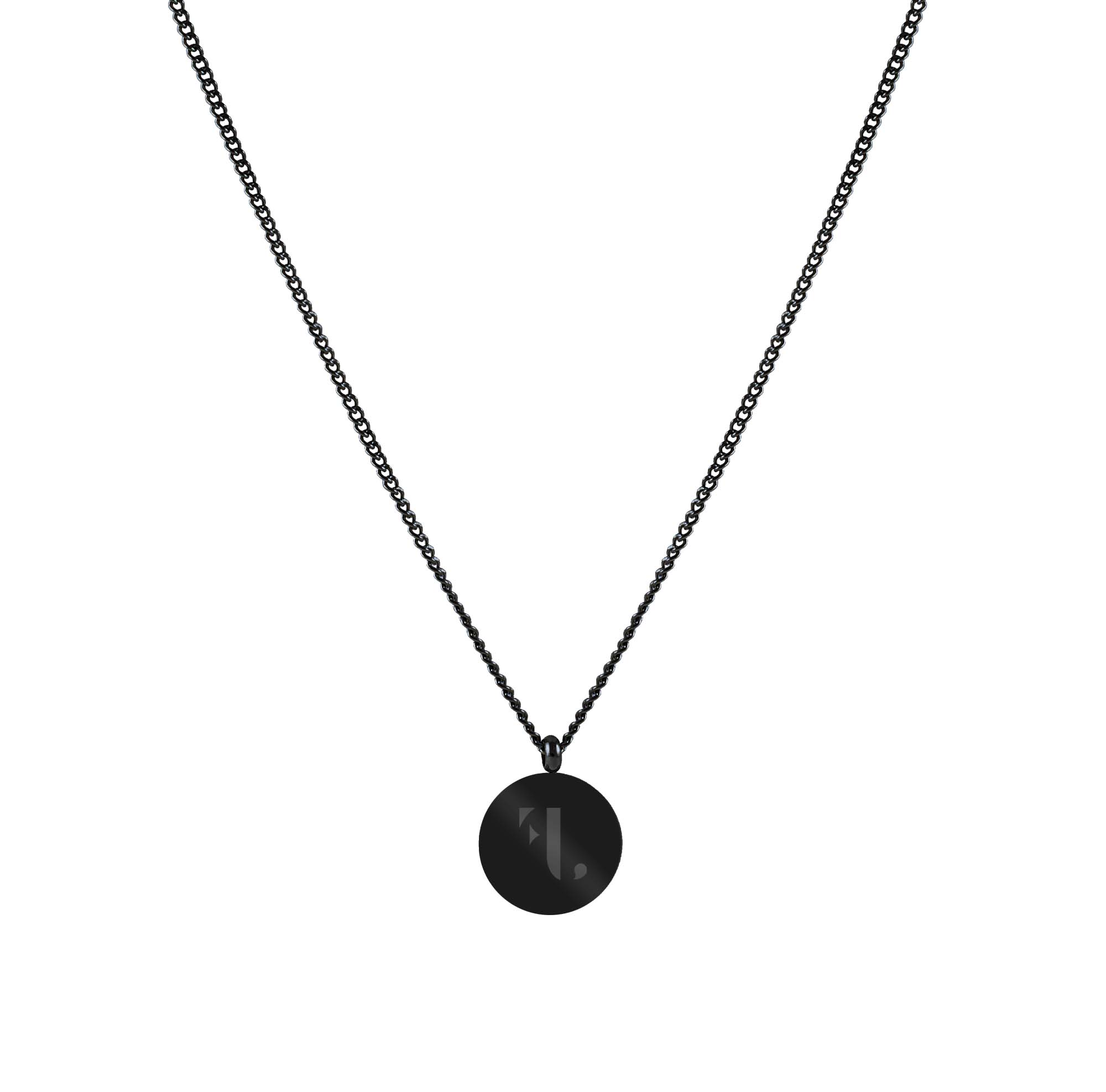 FJ Watches elbe necklace cuban link chain black men 2mm 45cm 55cm pendant round minimalist