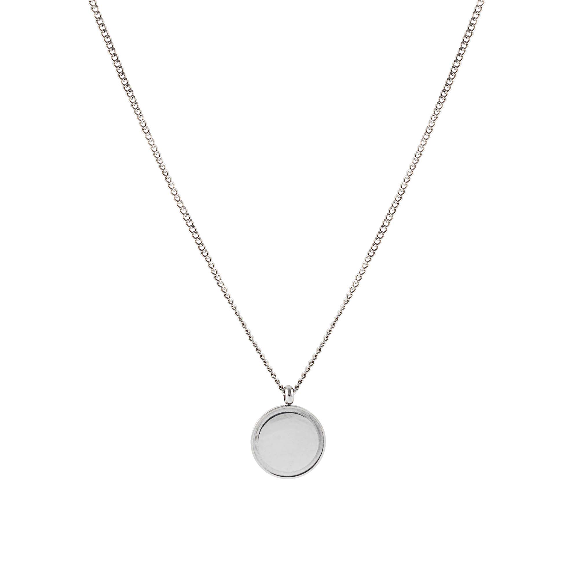 FJ Watches elbe necklace cuban link chain silver men 2mm 45cm 55cm pendant round minimalist