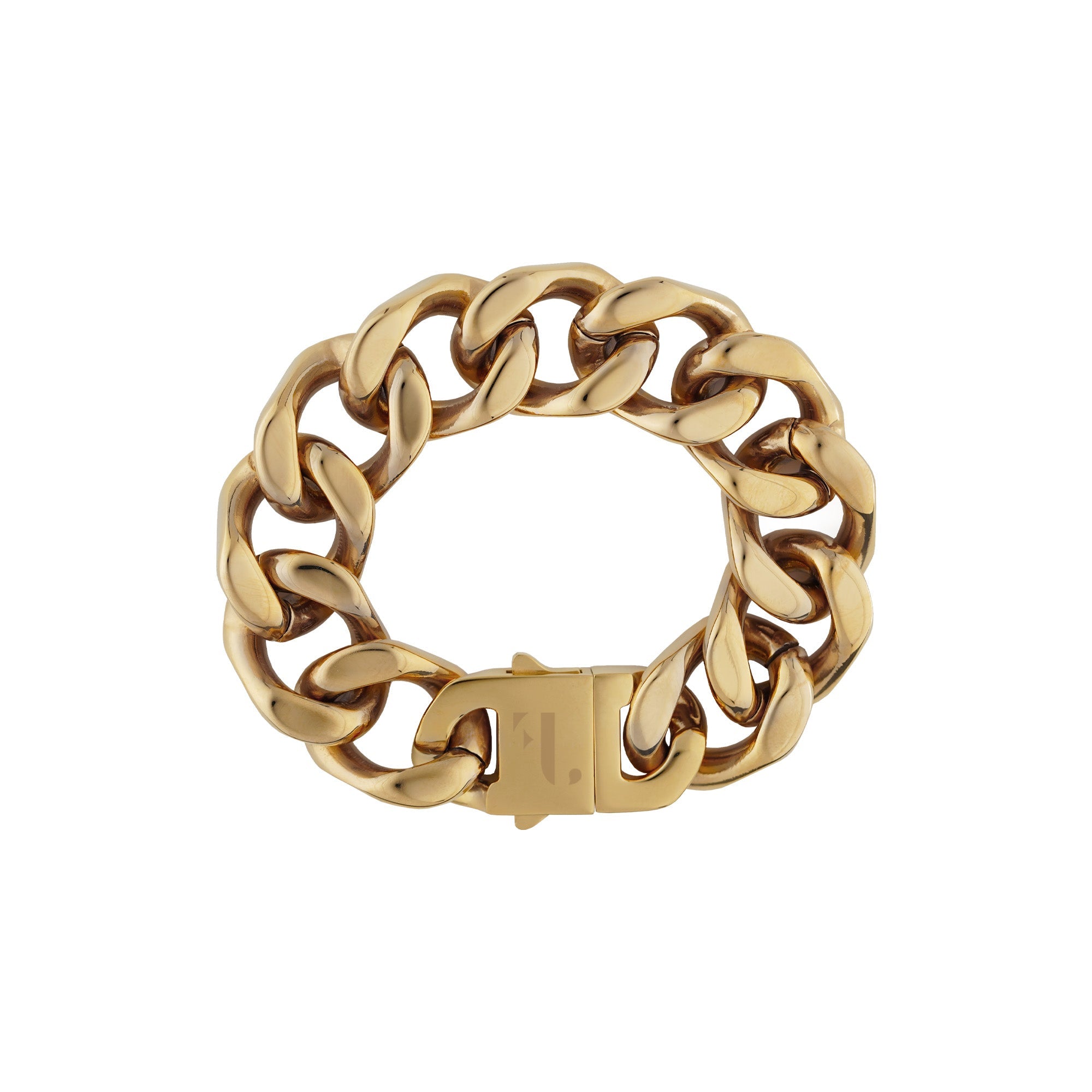 FJ Watches absurd bracelet cuban link chain 18k gold plated men 20mm 20cm stainless steel