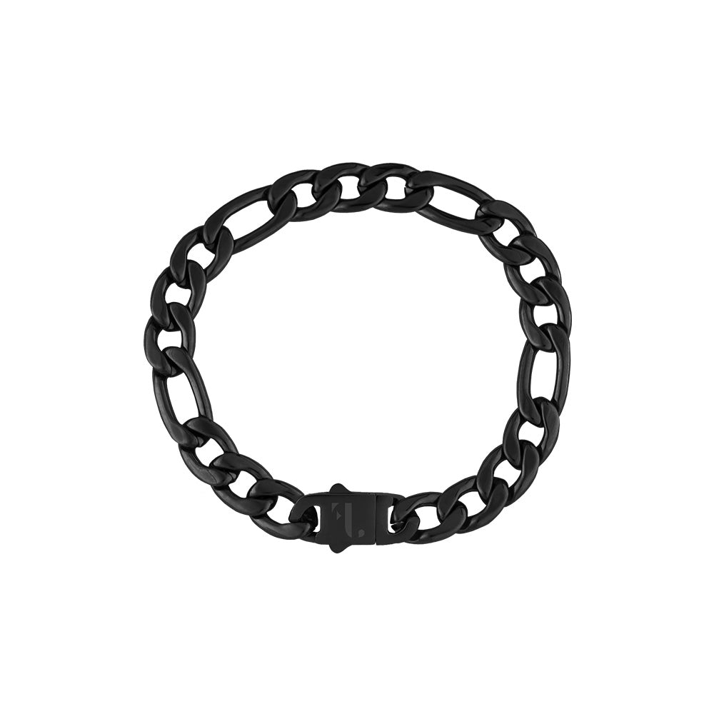 berg figaro fj watches black noir bracelet bijou jewel jewelry 9mm thick bold chunk stainless steel 20cm 23cm