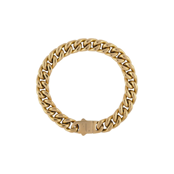 FJ Watches cass bracelet cuban link chain 14k gold men 10mm 20cm stainless steel