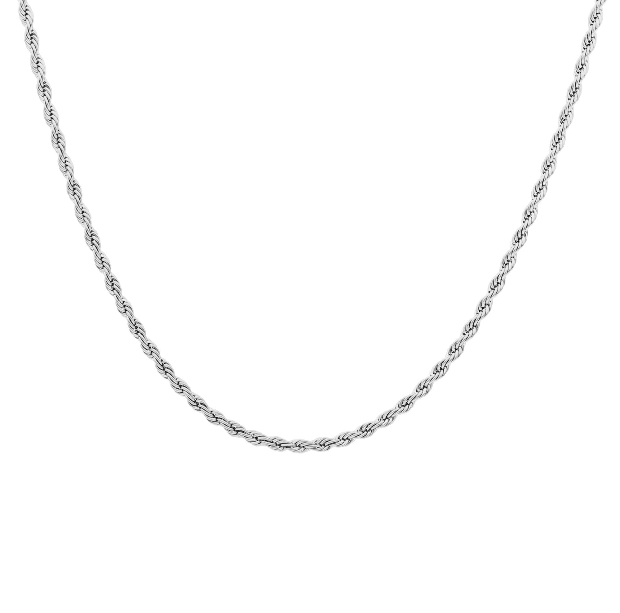 FJ Watches baby don necklace French rope twisted chain silver men 2.5mm