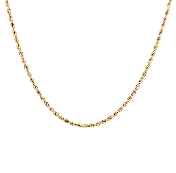 FJ Watches don necklace French rope twisted chain 18k gold plated men 3.5mm