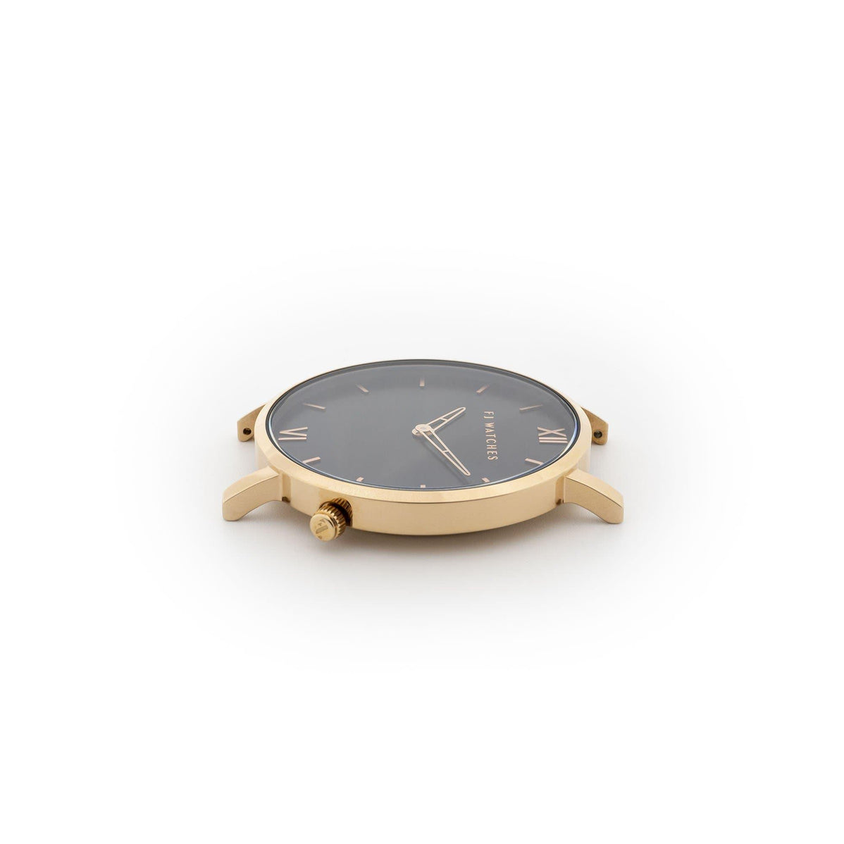 FJ Watches Golden moon black rose gold watch men 42mm minimalist dial