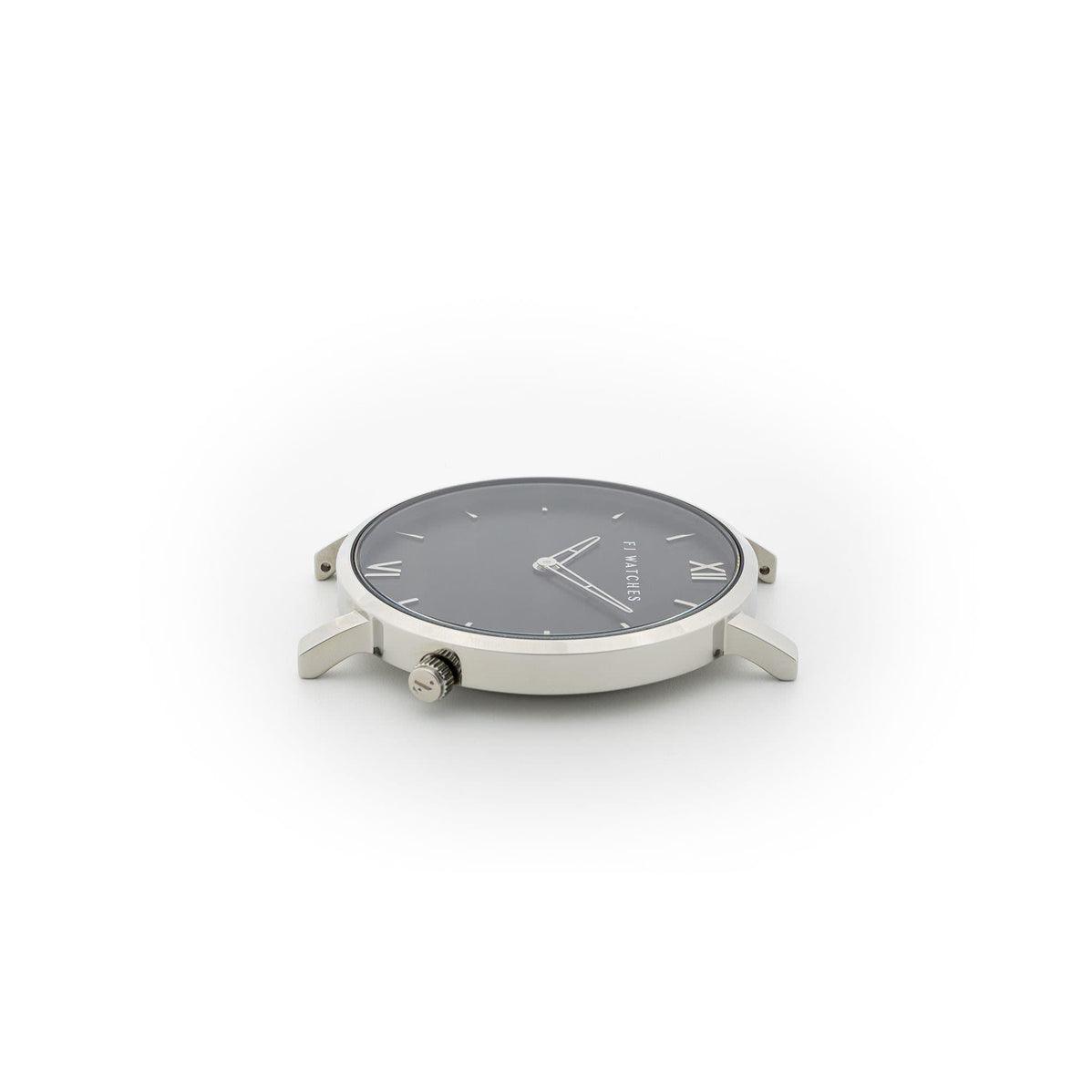 FJ Watches silver moon black men 42mm watch minimalist