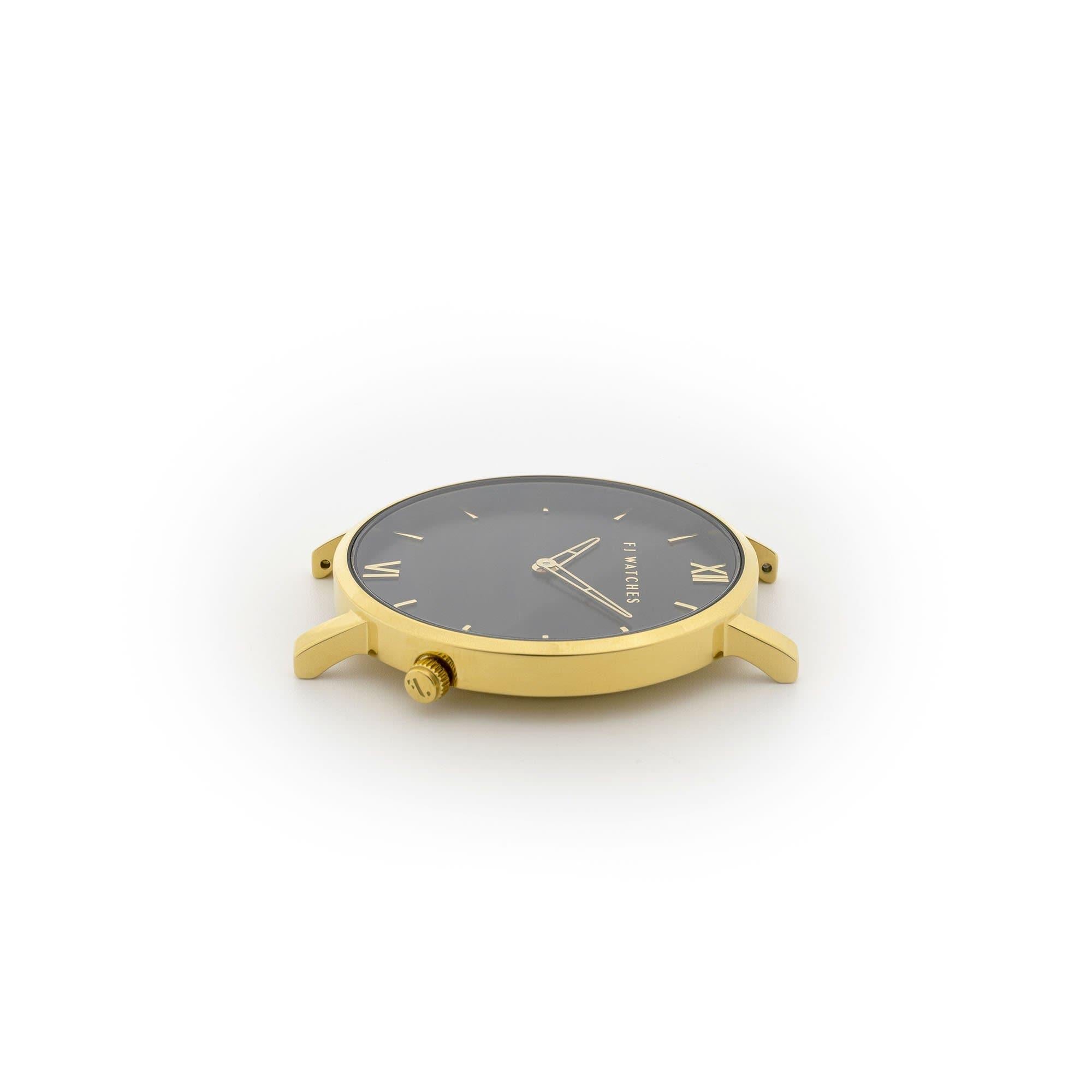FJ Watches moonlight black gold men 42mm watch minimalist dial