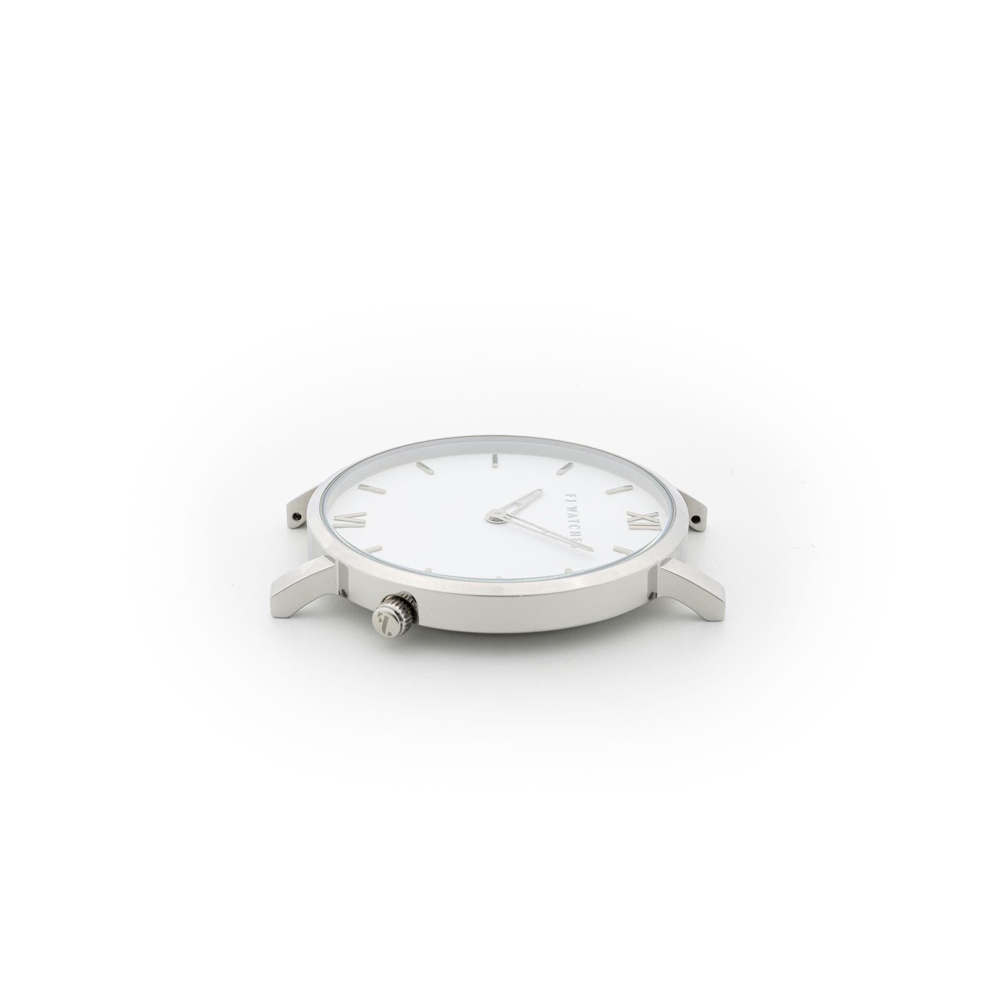 FJ Watches silver sun white men 42mm watch minimalist dial