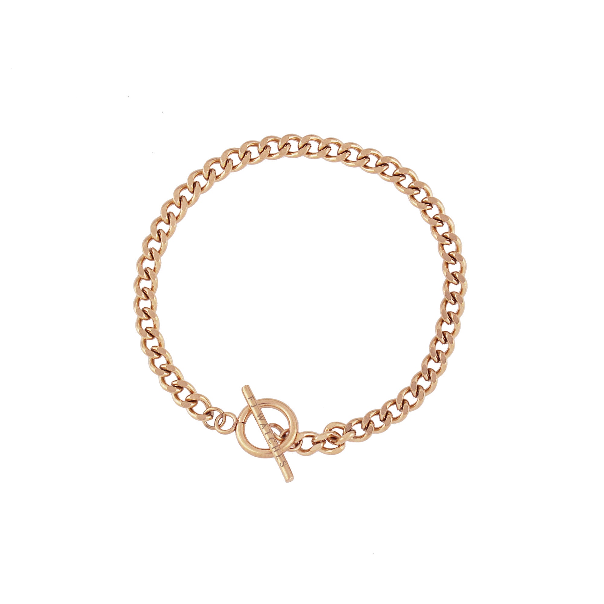 FJ Watches Jucar bracelet Cuban chain bracelet circular toggle claps men women rose gold
