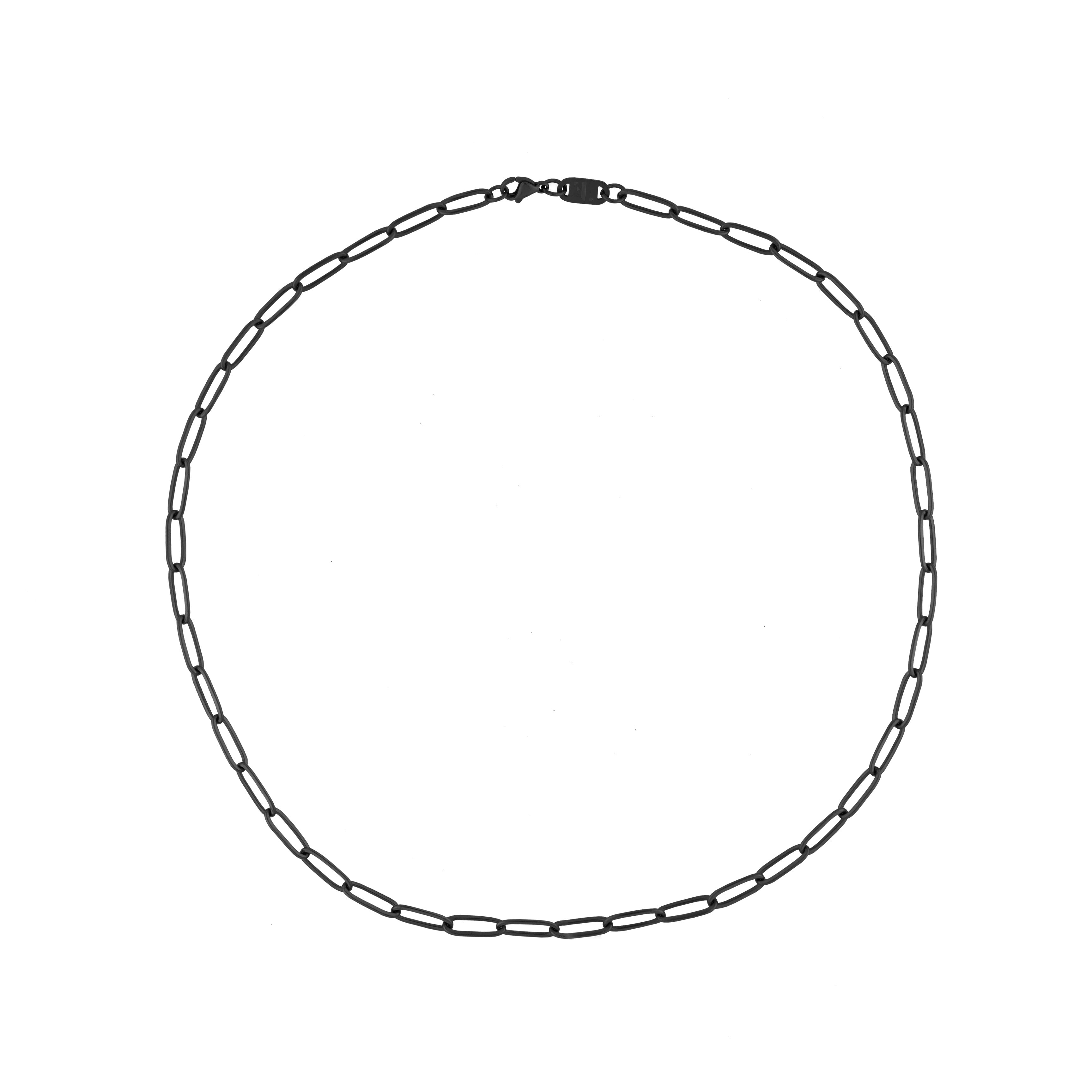 fj watches paperclip necklace chain men 5mm black praz jewelry minimalist