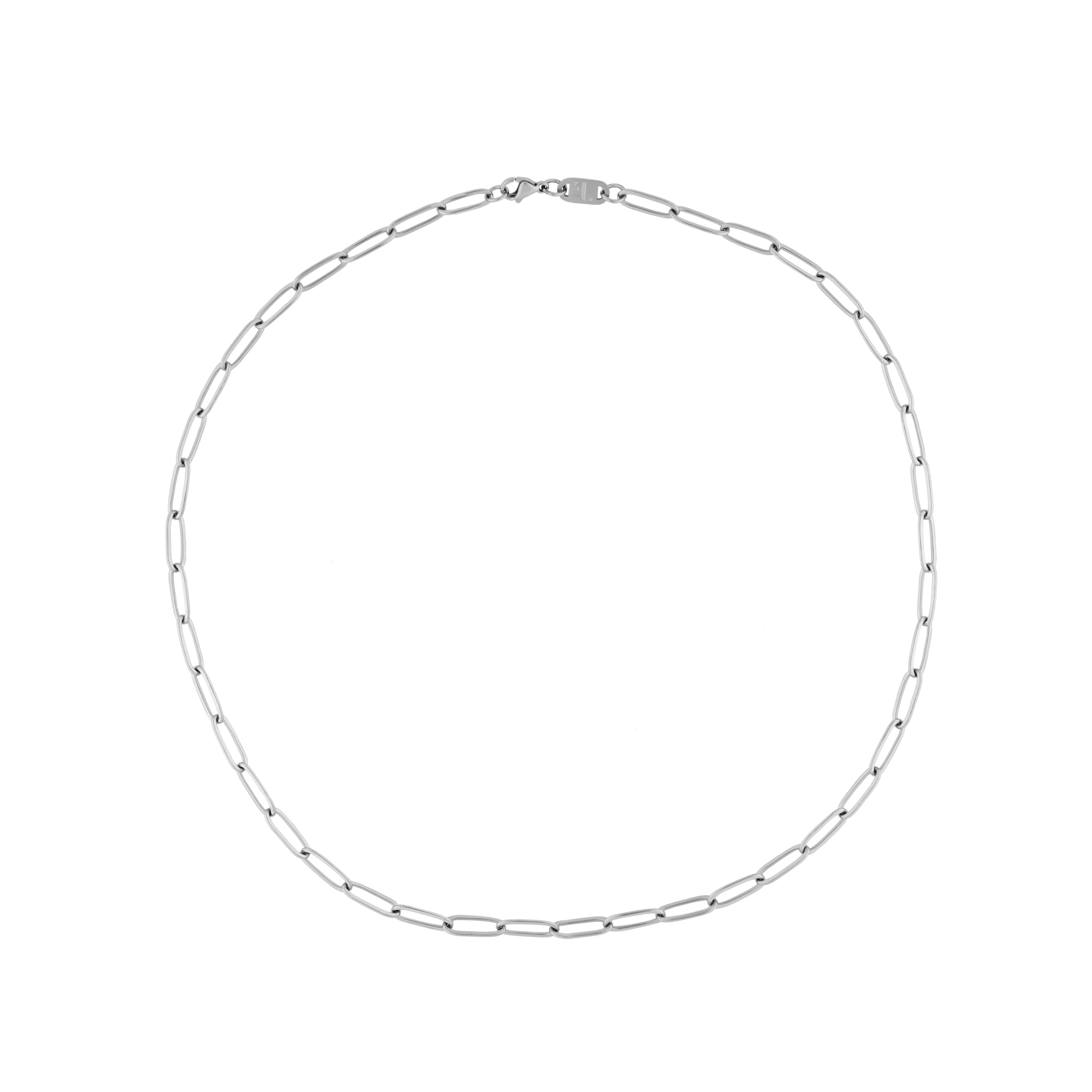 fj watches stainless steel 5mm paperclip chain necklace men women minimalist praz silver