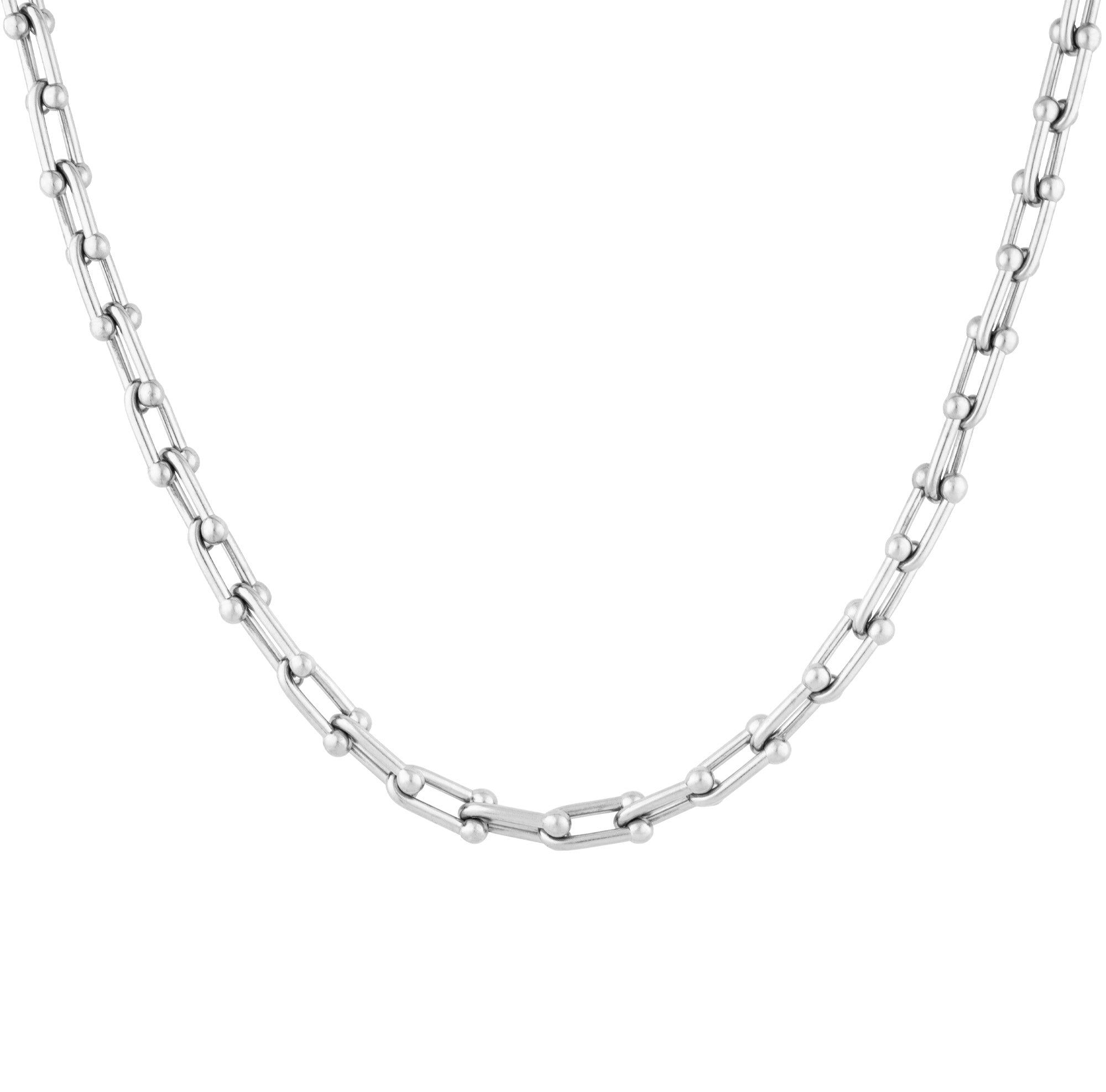 FJ Watches sepik necklace silver men women stainless steel adjustable Horseshoe Clavicle Chain 5mm 50cm 45cm