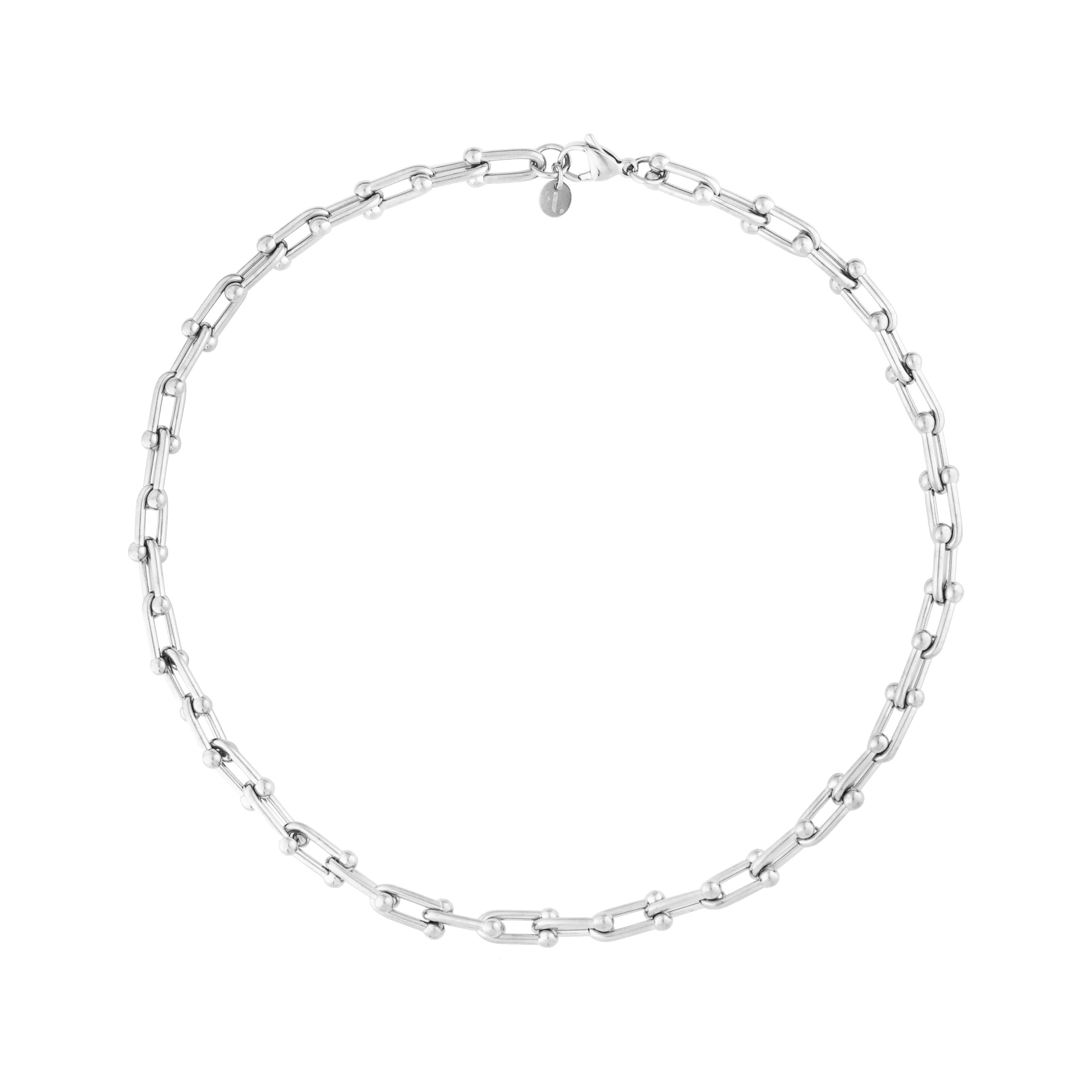 FJ Watches sepik necklace silver men women stainless steel adjustable Horseshoe Clavicle Chain 5mm 50cm 45cm